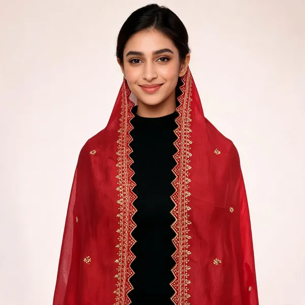 Red_Chiffon_Shining_Dupatta_Women_For_Women