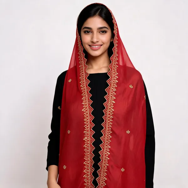 Red_Chiffon_Shining_Dupatta_Women_For_Women