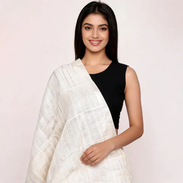 White_Jute_Dupatta_Women_For_Women