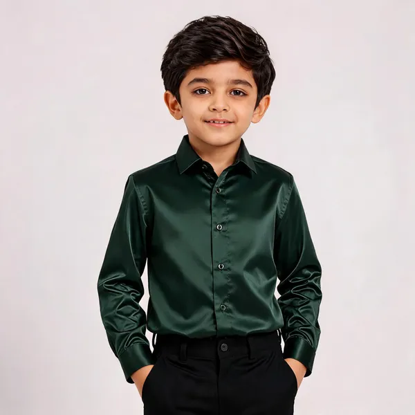 Deep_Green_Satin_Solid_Party_Shirt_For_Boys