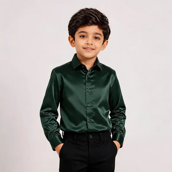Deep_Green_Satin_Solid_Party_Shirt_For_Boys
