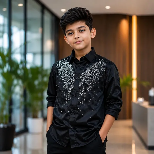 Kids_Cotton_Blend_Casual_Shirt_With_Rhinestone_Wing_Design