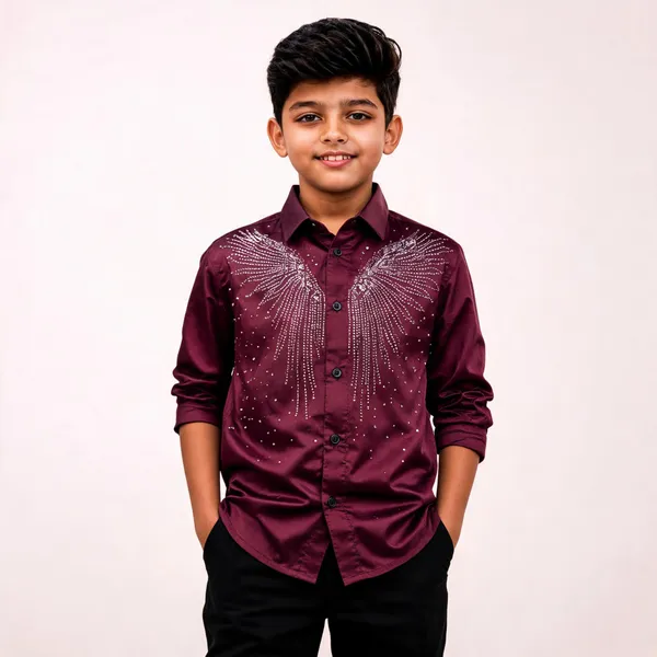 Maroon_Cotton_Rhinestone_Embellished_Festive_Shirt_For_Boys