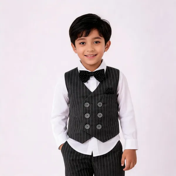 Black_Cotton_Striped_Shirt_Waistcoat_&_Pant_Set_For_Boys
