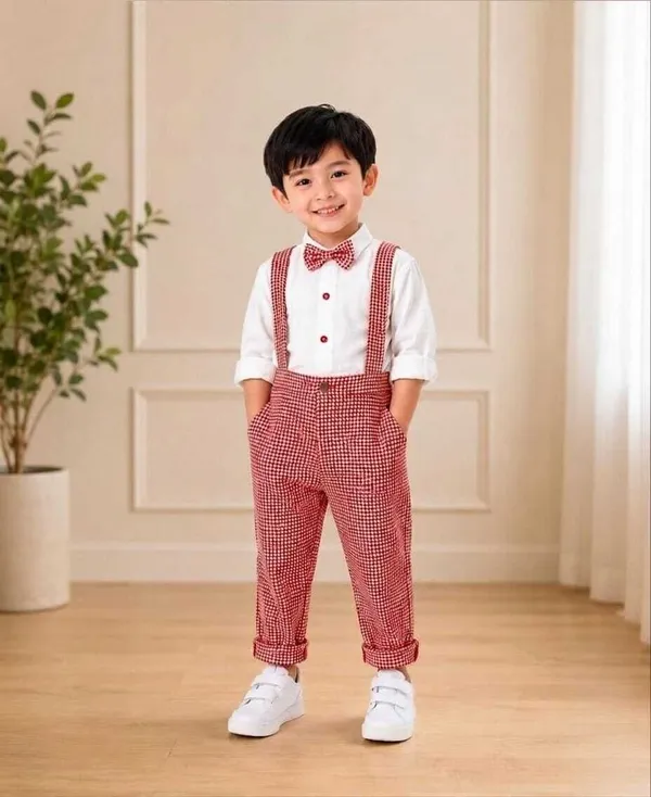 littlevoyagers_Dungaree_For_Baby_Boys_Party_Checkered_Cotton_Blend_(Red,_Pack_of_1)