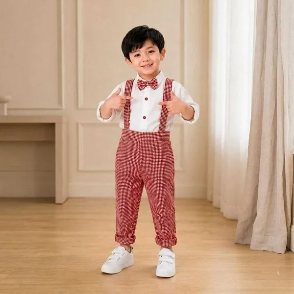 littlevoyagers_Dungaree_For_Baby_Boys_Party_Checkered_Cotton_Blend_(Red,_Pack_of_1)