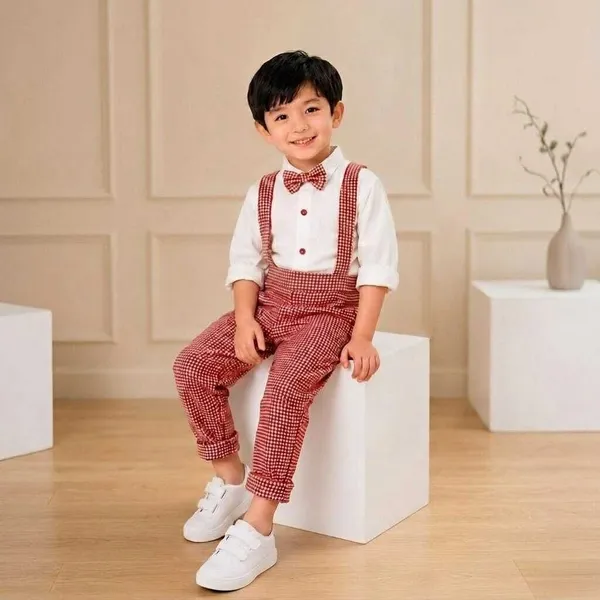 littlevoyagers_Dungaree_For_Baby_Boys_Party_Checkered_Cotton_Blend_(Red,_Pack_of_1)