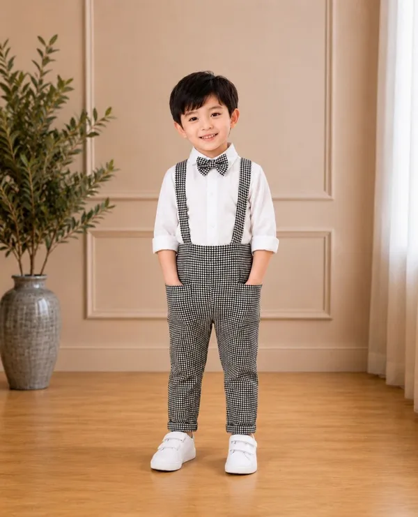 littlevoyagers_Dungaree_For_Baby_Boys_Party_Checkered_Cotton_Blend_(Grey,_Pack_of_1)