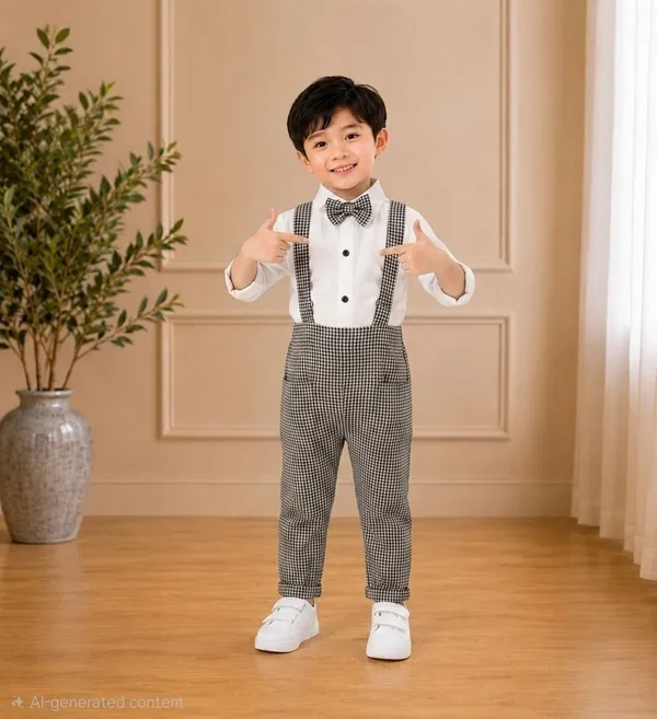 littlevoyagers_Dungaree_For_Baby_Boys_Party_Checkered_Cotton_Blend_(Grey,_Pack_of_1)
