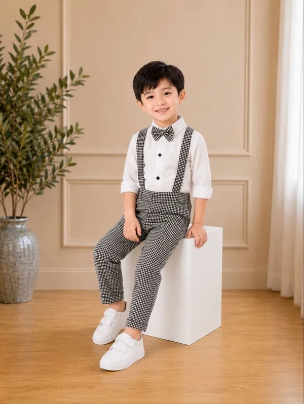 littlevoyagers_Dungaree_For_Baby_Boys_Party_Checkered_Cotton_Blend_(Grey,_Pack_of_1)