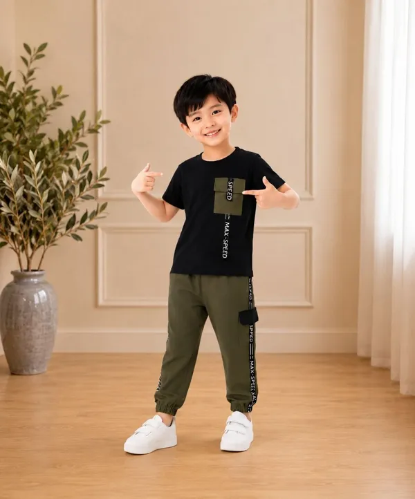 littlevoyagers_Baby_Boys_Casual_T-shirt_Pant_(Black,_Green,_Pack_of_2)