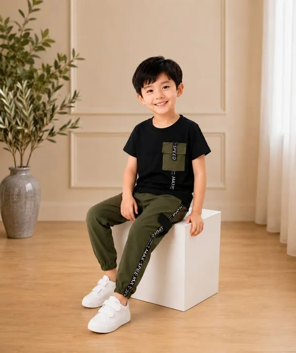 littlevoyagers_Baby_Boys_Casual_T-shirt_Pant_(Black,_Green,_Pack_of_2)