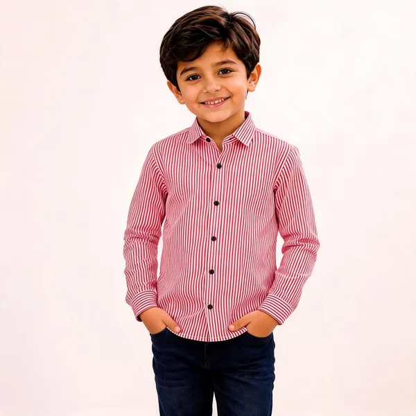 Red_White_Cotton_Striped_Casual_Shirt_For_Boys