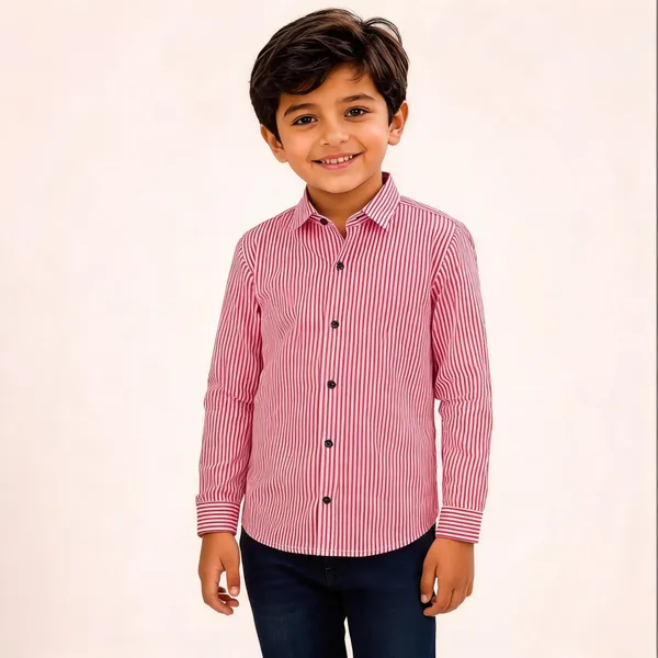 Red_White_Cotton_Striped_Casual_Shirt_For_Boys