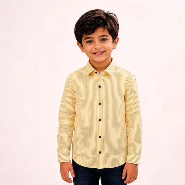 Yellow_Cotton_Striped_Casual_Shirt_For_Boys