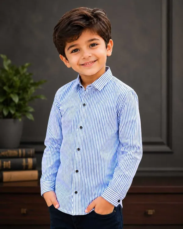littlevoyagers_Boys_Striped_Casual_Blue,_White_Shirt_()
