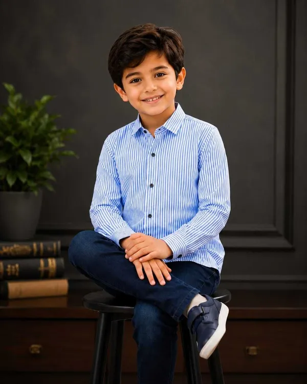 littlevoyagers_Boys_Striped_Casual_Blue,_White_Shirt_()