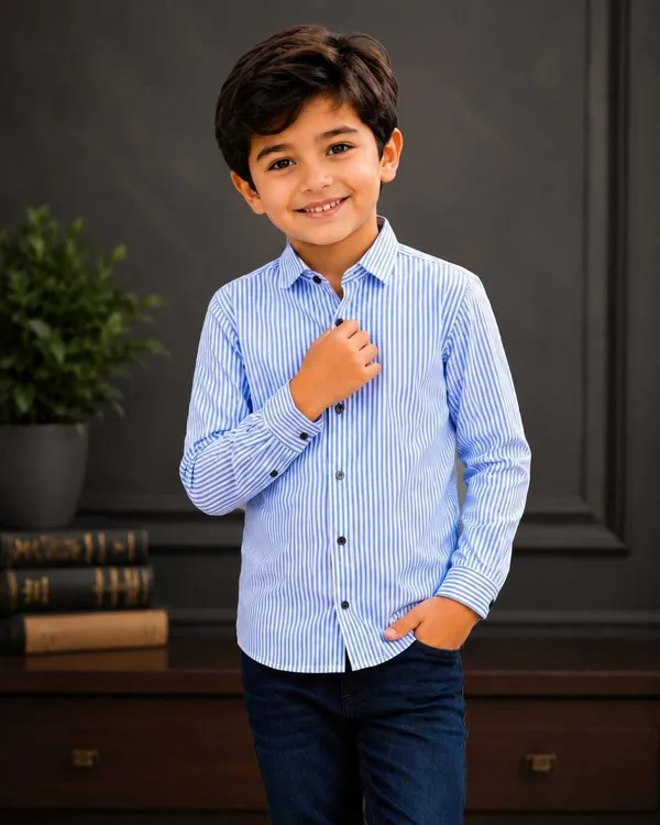 littlevoyagers_Boys_Striped_Casual_Blue,_White_Shirt_()