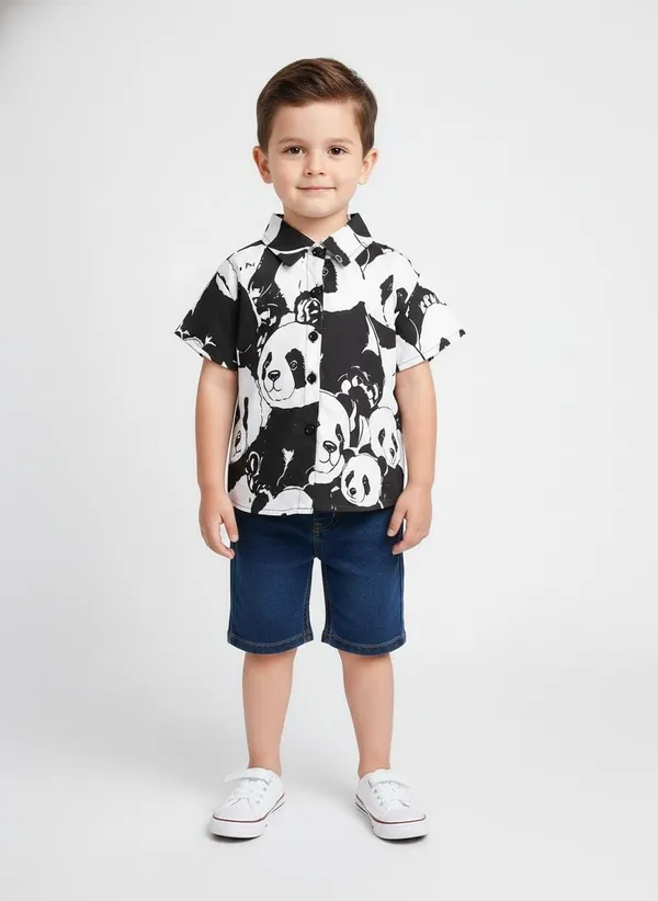 littlevoyagers_Boys_Printed,_Animal_Print,_Floral_Print_Casual_Black,_White,_Dark_Green,_Green,_Light_Green_Shirt_()