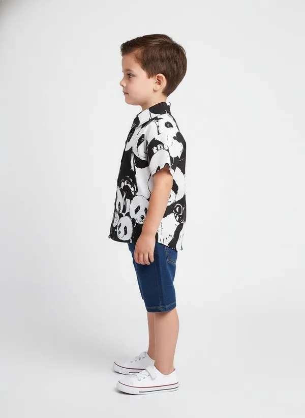 littlevoyagers_Boys_Printed,_Animal_Print,_Floral_Print_Casual_Black,_White,_Dark_Green,_Green,_Light_Green_Shirt_()