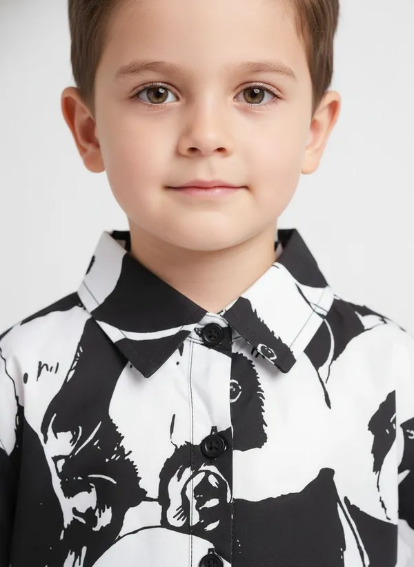 littlevoyagers_Boys_Printed,_Animal_Print,_Floral_Print_Casual_Black,_White,_Dark_Green,_Green,_Light_Green_Shirt_()