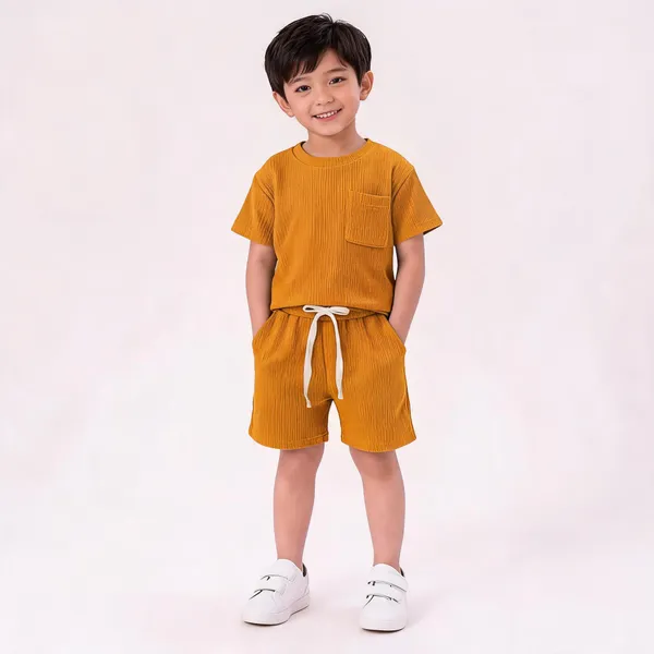 Yellow_Cotton_Waffle_Knit_Co-Ord_Set_For_Boys
