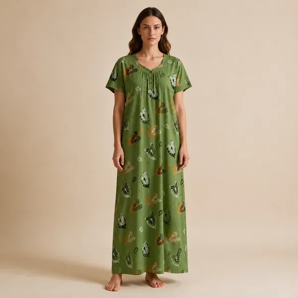 Green_Cotton_Nighty_For_Women
