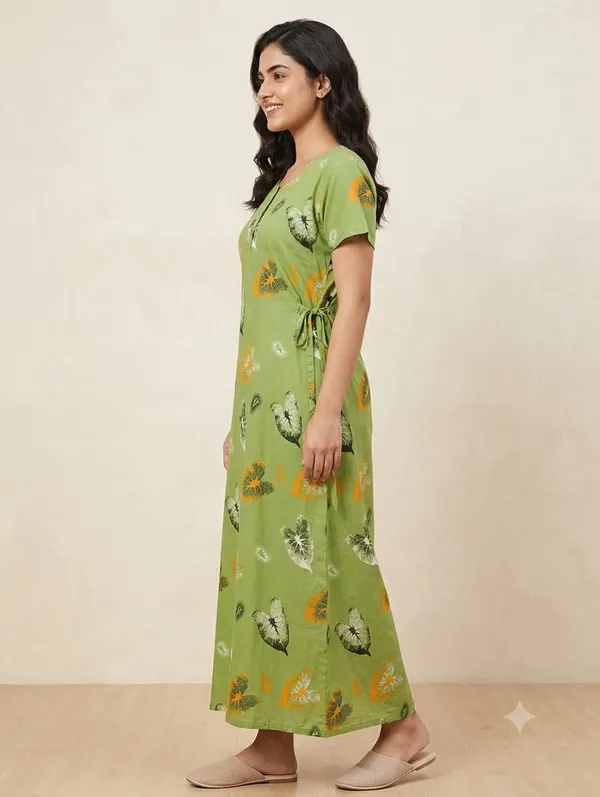 Green_Cotton_Nighty_For_Women