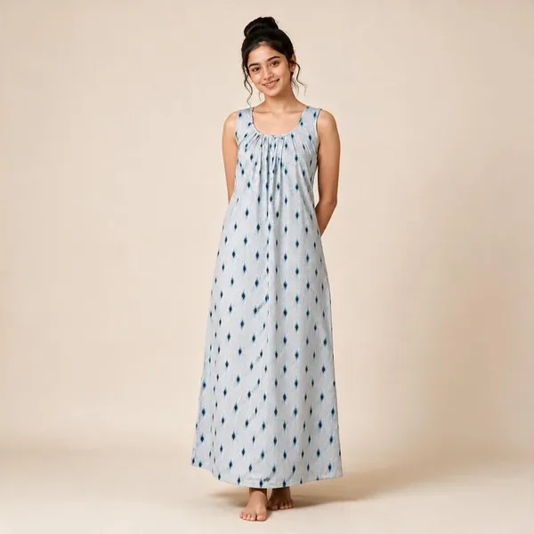 White_Polyester_Maxi_Dress_For_Women