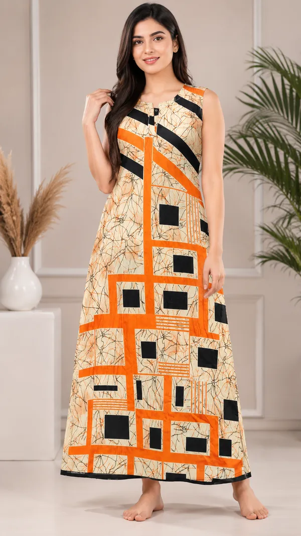 Orange_Polyester_Maxi_Dress_For_Women
