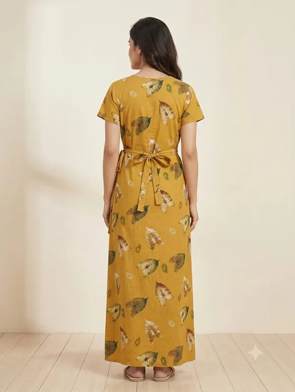 Yellow_Cotton_Nighty_For_Women