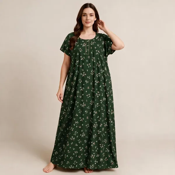 Green_Cotton_Nighty_For_Women