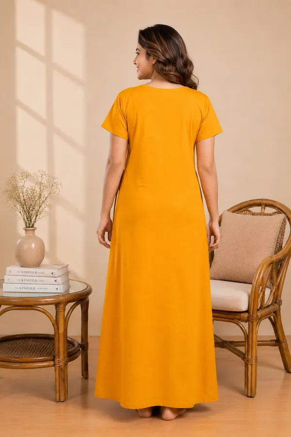 Mustard_Cotton_Nighty_For_Women