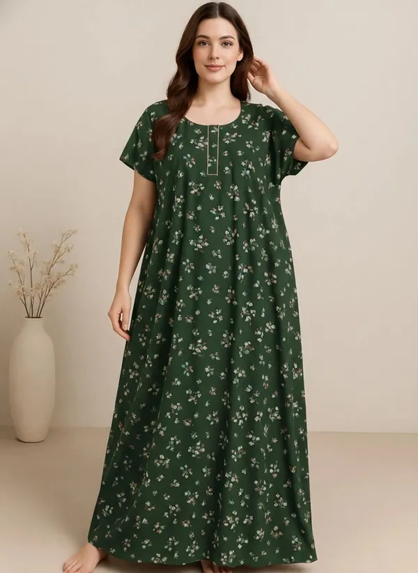 Green_Cotton_Nighty_For_Women