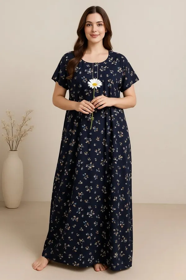 Navy_Blue_Cotton_Nighty_For_Women