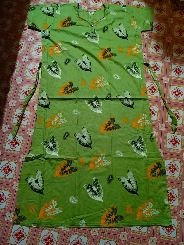 Green_Cotton_Nighty_For_Women