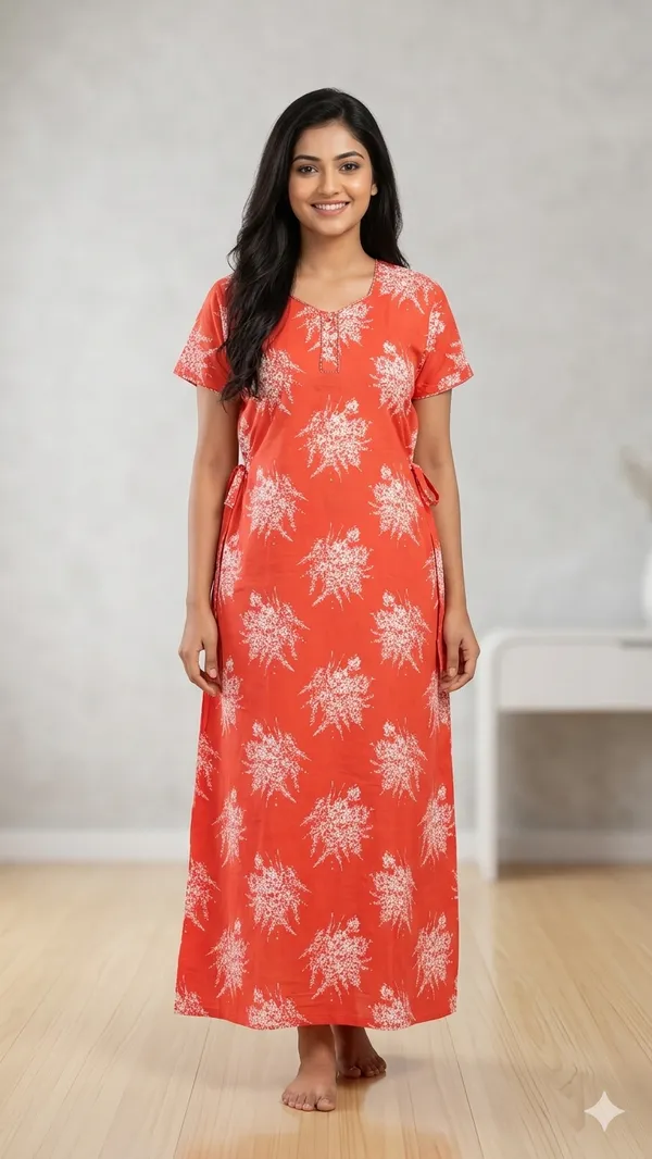 Red_Cotton_Nighty_For_Women