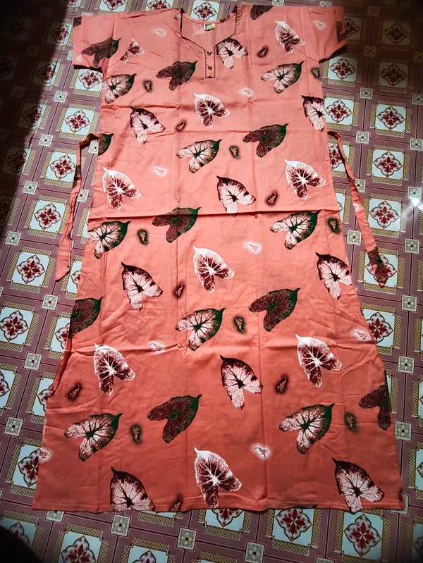 Peach_Cotton_Nighty_For_Women