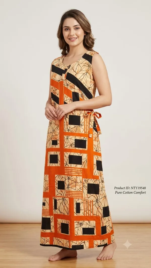 Orange_Polyester_Maxi_Dress_For_Women