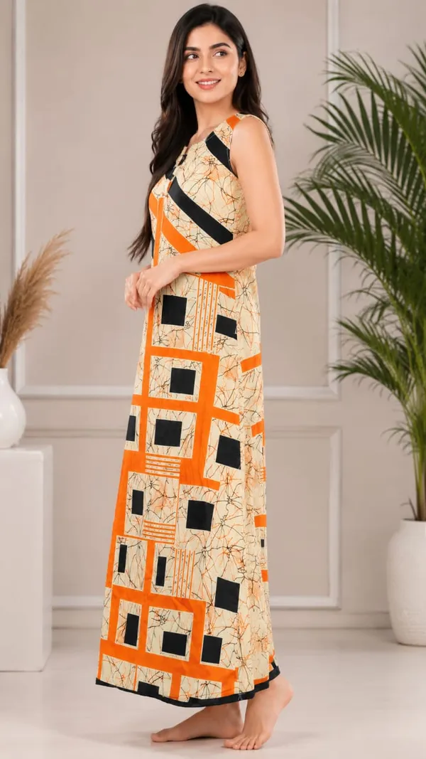 Orange_Polyester_Maxi_Dress_For_Women