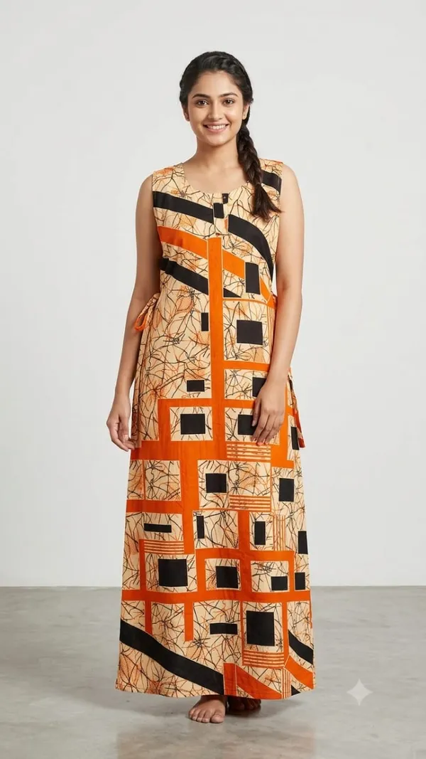 Orange_Polyester_Maxi_Dress_For_Women