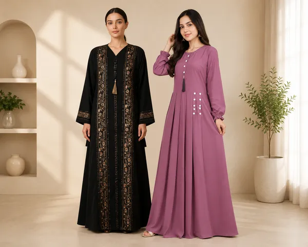 Black_And_Mauve_Cotton_Burkha_For_Women_Pack_Of_2
