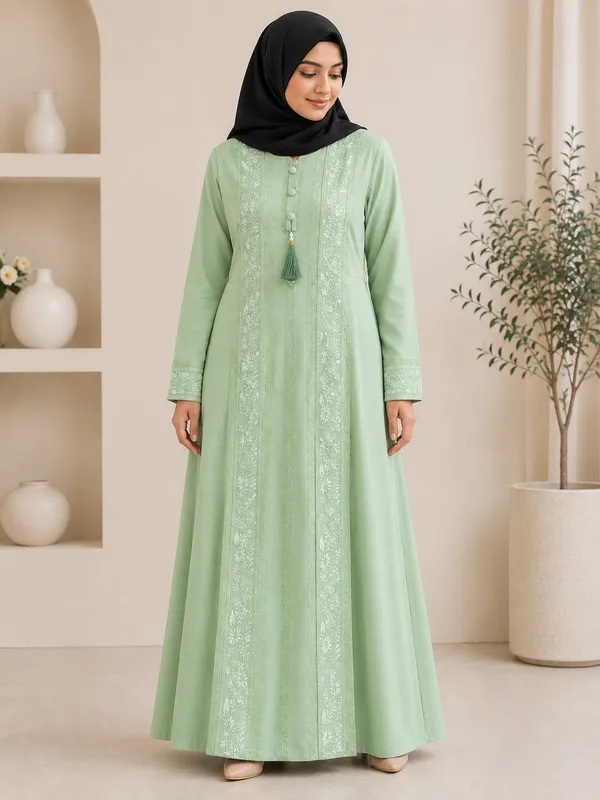 Green_And_Black_Cotton_Burkha_For_Women_Pack_Of_2