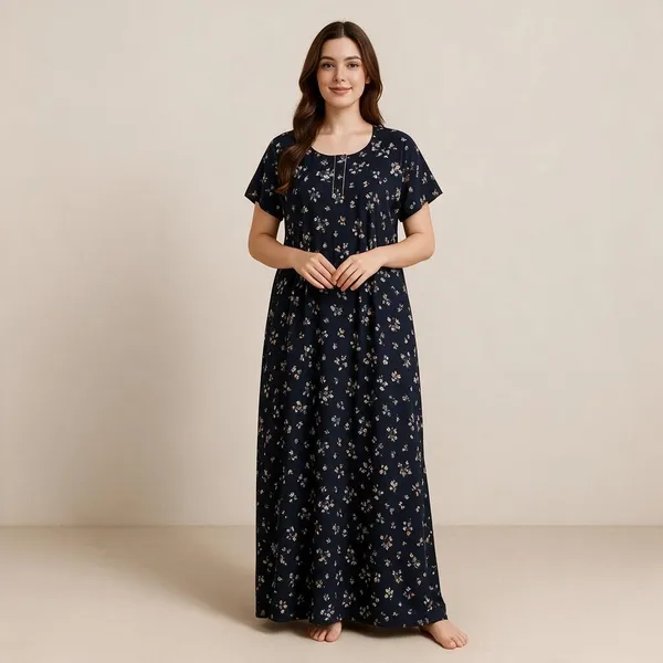 Navy_Blue_Cotton_Nighty_For_Women