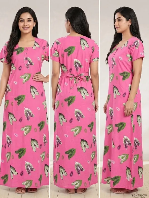 Pink_And_Mustard_Cotton_Nighty_For_Women_Pack_Of_2