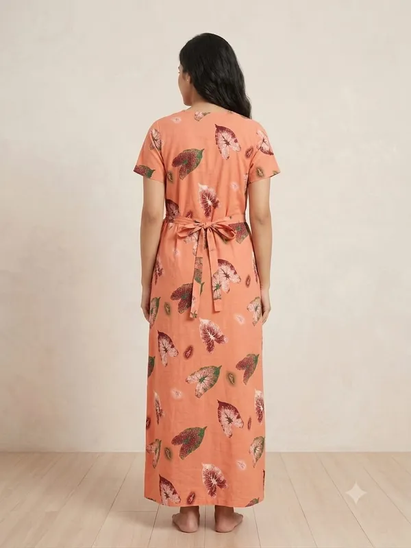 Peach_Cotton_Nighty_For_Women