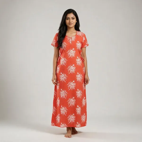 Red_Cotton_Nighty_For_Women
