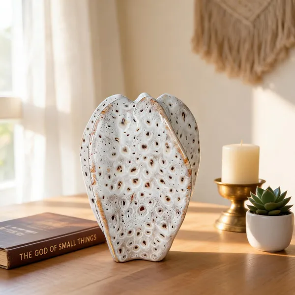 Ceramic_Sculptural_Leaf-Inspired_Decorative_Vase