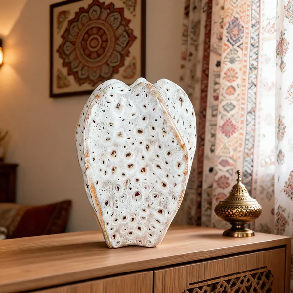 Ceramic_Sculptural_Leaf-Inspired_Decorative_Vase