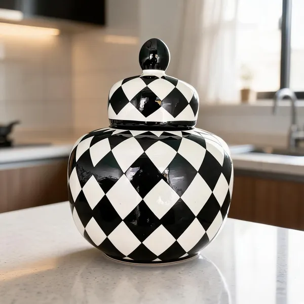 Ceramic_Traditional_Diamond_Pattern_Ginger_Jar